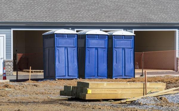 Row of construction toilets at a build site
