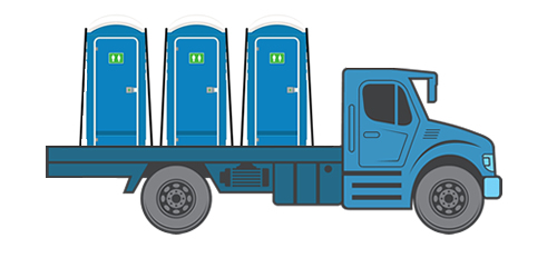 Portable restroom being delivered quickly for an emergency service call